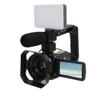 Fockety 8K Video Camera Camcorder, 64MP HD WIFI Vlogging Camera with 18x Digital Zoom, IR Night Vision, 3" Touch Screen, 32GB Card, Microphone, Lens Hood, Stabilizer, Remote