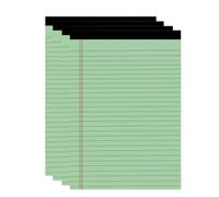 Fockety A4 Wide Ruled Legal Pads, Double Red Margin, 50 Sheets (4pcs