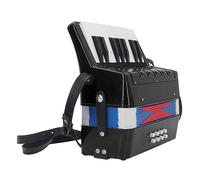 Fockety Accordion 17 Keys 8 Bass Button Lightweight Kid Instrument for Early Childhood Development, Easy to Play, Portable Design and Adjustable Straps (Black)