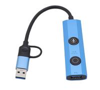 Fockety AI Laptop Docking Station, 5 in 1 3 Ports USB 3.0 Hub Support Voice Transcription & Translation, with Type C to USB3.0 Adapter for Home Office Remote Work Business Travel
