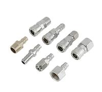 Fockety Air Hose Fitting Plug Socket Connector Set Resistant for Pneumatic Tools, Auto Industry [8PCS BSP 1/2]