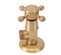 Fockety Angle Stop Valve, G1/2 Modern Solid Brass Angle Stop Valve, Thickened Copper Explosion Proof Shut Off Quarter Turn Water Bathroom Shower Plumbing (Antique)