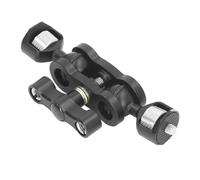 Fockety Articulating Magic Arm with Double Ballheads Monitor Mount, 1/4in Screw 360° Rotation Aluminum Alloy Video Photography Accessories for Camera, Monitors, DSLR Cam