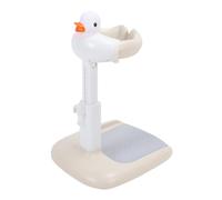 Fockety Baby Shower Stand, 360° Adjustable Height Anti Slip Base Foldable Baby Bath Shower Stand with Duck Sound, Bath Support for Toddler Infants Bathing Safety (Khaki)