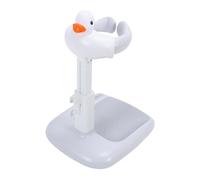 Fockety Baby Shower Stand, 360° Adjustable Height Anti Slip Base Foldable Baby Bath Shower Stand with Duck Sound, Bath Support for Toddler Infants Bathing Safety (Gray White)