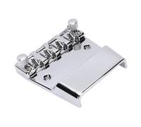 Fockety Bass Bridge for Rickenbacker, 4 String 18mm Adjustable Cr Plated Zinc Alloy Saddles Assembly, Bass Guitar Bridge Saddle for Guitar Parts