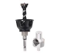 Fockety Bench Dog Hole Chamfer Reamer Tool, 19mm Drill Bit Vertical Drilling Locator Straight Hole Drilling Fixture for Bench, Dog Hole Chamfer Tool Set for Woodworking Polished