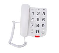 Fockety Big Buttons Phone for Seniors, Corded Landline Phone with One Touch Dialing, Handsfree & 110dB Loud Ringer, Visually Impaired Telephone for Elderly People, Vision Disorders (White)