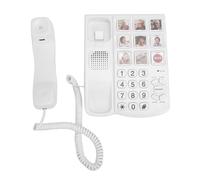 Fockety Big Buttons Phone for Seniors, Corded Landline Telephone with 9 Big Photo Buttons & One Touch Dialing, Handsfree Calling, Adjustable Volume for Visually Hearing Impaired