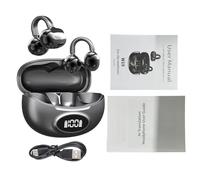 Fockety Bluetooth Translation Earbuds, Real Time 133 Languages Dual Microphone Noise Cancellation Wireless Language Translator Headphones, Multilingual Translation Earbuds with LED (Black Grey)