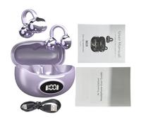 Fockety Bluetooth Translation Earbuds, Real Time 133 Languages Dual Microphone Noise Cancellation Wireless Language Translator Headphones, Multilingual Translation Earbuds with LED (Purple)