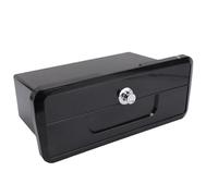 Fockety Boat Glove Box, Water Resistant Standard Lightweight Lockable Boat Pontoon Yacht Storage Compartment, Multifunctional ABS Locking Plastic Glove Box with Double Cup Holder (Black)