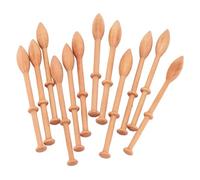 Fockety Bobbin Lace Kit, 12Pcs Craft Knitting Needle Weaving Tool, 3.9in Wooden Antique Vintage French Artisan Craft Turned Wood Weaving Tools for Beginner and Professional Lace Making
