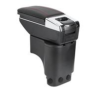 Fockety Car Armrest Box for Perodua Myvi 2018-2020, Removable Armrests Multifunctional Arm Rest Box Car Refitting Fit, Auto Accessories Center Console Leather Arm Rest (B)