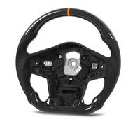Fockety Carbon Fiber Steering Wheel, Flat Bottom D Type Steering Wheel Ccompatible with GR Supra A90 J29 2020 to 2024, Racing Car with Perforated Leather Grip