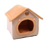 Fockety Cat Beds for Indoor Cats, Washable Cute Bear Cat House Cat Bed Cave Pet House with Removable Cushion Soft Four Seasons Universal for Cat Dog (1)