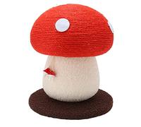 Fockety Cat Scratcher, Durable Sisal Interactive Cute Cat Scratching Post, 13.4x11.0 Inch Red and White Matching Scratch Pad with Mushroom Shaped for Indoor Kittens and Small