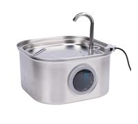 Fockety Cat Water Fountain, Stainless Steel Pet Drinking Fountain 3.2L Large Capacity Automatic Circulation Water Dispenser Silent Pet Fountain for Cats Dogs Indoor