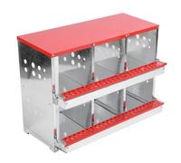 Fockety Chicken Nesting Box, 6 Compartment Double Layer Automatic Egg Collection Metal Hot Dip Galvanized Steel Nesting Box,Water Proof Wall Mountable Chicken Laying Box for Chicken Coop