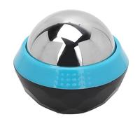 Fockety Cold Massage Roller Ball Stainless Steel for Muscle Tension Relief Rolling Ice Ball for Shoulder Blue Black 1Pcs
