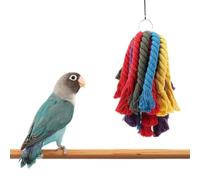 Fockety Colorful Cotton Rope Chewing Toy for Beak Grinding, Hanging Bird Toy to Prevent Depression, Ideal for Owners