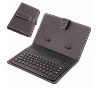 Fockety Compact Keyboard Case Stand for Android IOS Phones, Scratch Resistant PU Leather Portable Wireless Keyboard Cover for High Performance (Black)