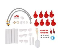 Fockety Complete Set Pipeline Automatic Chicken Waterer System, Poultry Waterer with PVC Pipe, Chicken Water Cups, Float Valve & Garden Hose, Chicken Water Feeder for Duck, Quail