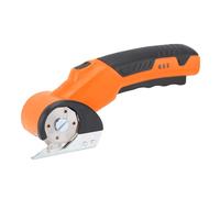 Fockety Cordless Electric Scissors, Rechargeable 4V Safety Lock LED Light Cardboard Cutter, Fabric Scissors with Portable Lightweight Design for Unboxing Crafts Packaging Home Use (Orange)