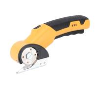 Fockety Cordless Electric Scissors, Rechargeable 4V Safety Lock LED Light Cardboard Cutter, Fabric Scissors with Portable Lightweight Design for Unboxing Crafts Packaging Home Use (Yellow)