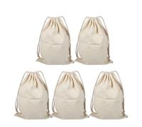 Fockety Cotton Storage Bag, 5Pcs Reusable Cotton Laundry Bag Storage Pouch Stuff with Drawstring Laundry Sack Stuff for Travel Home Use (30 * 40cm)