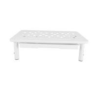 Fockety Desktop Computer Riser Stand with Drawer Vented 3 Adjustable Height Metal Printer Laptop Stand Computer Storage Shelf 20KG Bearing (White)