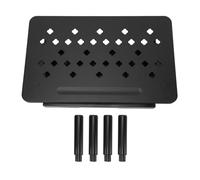 Fockety Desktop Computer Riser Stand with Drawer Vented 3 Adjustable Height Metal Printer Laptop Stand Computer Storage Shelf 20KG Bearing (Black)