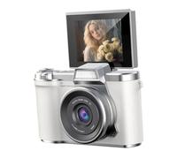 Fockety Digital Camera for Photography, 48MP 8X Zoom 1080P Mirrorless with 2.4in Flip Screen Auto Focus Anti Shake Vlogging Camera, for Beginners with Compact Travel Design for (White)