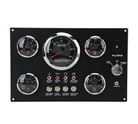 Fockety Digital Gauge Cluster Set, Waterproof Instrument Cluster Panel with RPM/Fuel Level/Oil Pressure/Water Temp/Oil/Voltage Gauge, 7 Color Backlit Triple Gauge Kit for Car, RV, Boat