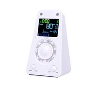 Fockety Digital Metronome for Piano, Guitar and Violin, 8 Rhythm Types 2A to 6A Tuning Range Adjustable Electronic Metronome with Volume Control, Tuner, Timer, Speaker (White)