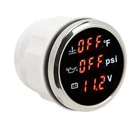 Fockety Digital Water Temp Gauge, DC 9 to 32V 52mm 3 in 1 Car Digital Meter with Voltage, Oil Pressure and Water Temperature Display, Oil Volt Water Gauge for Boats, Cars, Motorcycles