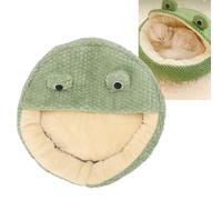 Fockety Dog Bed, Breathable Round Plush Cat Beds for Indoor Cats, Washable Removable Waterproofing Pet Couch with Hooded Cover, Anti Slip Bottom, Frog Aesthetic (Green 40cm / 15.7in(S)