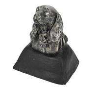Fockety Dog Memorial Headstone, 5.79x5.12x3.74in Engravable Personalized Resin Pet Grave Marker with Intricate Dog Head Statue, Weather Proof for Garden Yard Cemetery Decoration