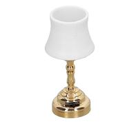Fockety Dollhouse Miniature Lamp, 1:12 Scale Battery Operated LED Desk Lamp with Shade, Mini Light Dollhouse Decoration Accessories