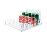 Fockety Drink Organizer for Fridge, Self Pushing Width Ajustable Soda Can Dispenser for Refrigerator with Automatic Pusher Glide, Beverage Can Holder for Fridge (6 Row) (31cm)