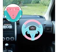 Fockety Dynamic Music Steering Wheel Toys for, Improves Muscle Development and Listening Capacity, Ideal for the Season, Is Supplied with Suction Shells (Pink blue)