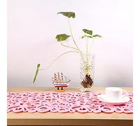 Fockety Eco-Friendly Felt Table Mat Runner Non-Deformation Easy to Great Family Friends Kitchen Living Room Size:7 Colors/Rectangle Shape (Pink)