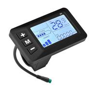 Fockety Electric Bike LCD Display Meter, 24V 36V 48V Universal E Bike Display Meter Control Panel with Water Proof Connector, Speedometer Odometer for Electric Scooter Modification (G51)