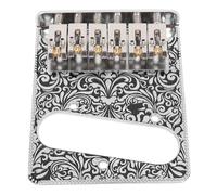 Fockety Electric Guitar Bridge, 6 Saddle Bucket Bridge Electric Guitar Parts with Bucket Brass 52.5mm String Pitch Fit for TL String Drawing Plate (Silver)