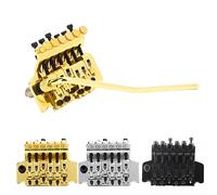 Fockety Electric Guitar Tremolo Bridge System Premium Vibrato Device for Guitarists with Great Workmanship and Good Performance for Musical Instrument Enthusiasts Chrome Silver (Gold)