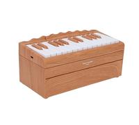 Fockety Electric Piano Keyboard, 25 Key BT Rechargeable Portable Digital Keyboard Piano with 52 World Famous Songs 8 Instrument Modes LED Lights, Calendar for Home Desk Dec (Wood Color)
