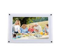 Fockety Electronic Photo Frame, Auto Rotate WiFi Digital Picture Frame 10.1 Inch Touch Screen Acrylic Smart Digital Photo Frame for Living Room, Bedroom, Office (White)
