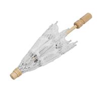 Fockety Elegant Lace Wedding Umbrella Decorative DIY Prop Lightweight and Foldable for Photography and Parties Great Friends and Family Suitable for Weddings and Holidays (White)
