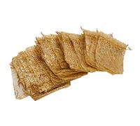 Fockety Exquisite 100pcs Gold Drawstring Pouch Soft Flower Pattern Gift Storage Bag for Dry Flower, Stationery 3.5x4.7in