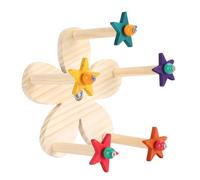 Fockety Ferris Wheeird Toy, Wooden Parrots Ferris Wheel Toy with 5 Perches, Bird Rotating Perch Bird Wheel for Budgies Conures Lovebirds Parakeets Finches